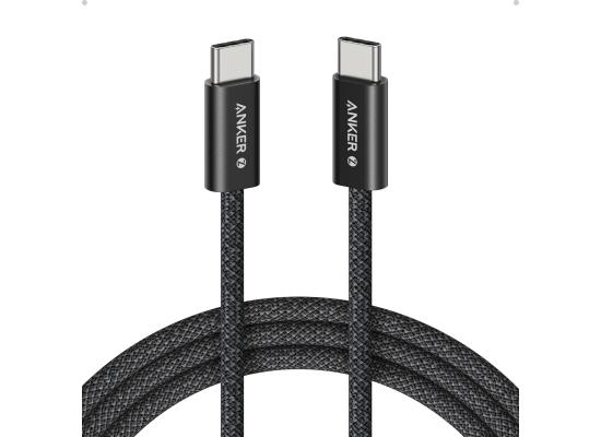 Anker Zolo 240W USB Type-C to USB Type-C Cable, Braided and Dirt-Free Type C Fast Charging 1.5m Cable - Black